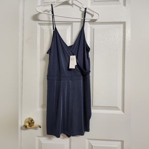 NWT Abercrombie and Fitch Petite Tall Medium Romper Navy Blue